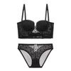 French Backless Lace Underwear Women's U-shaped Gathered Breasts Bra Big Chest Small Upper Support Bra Bra