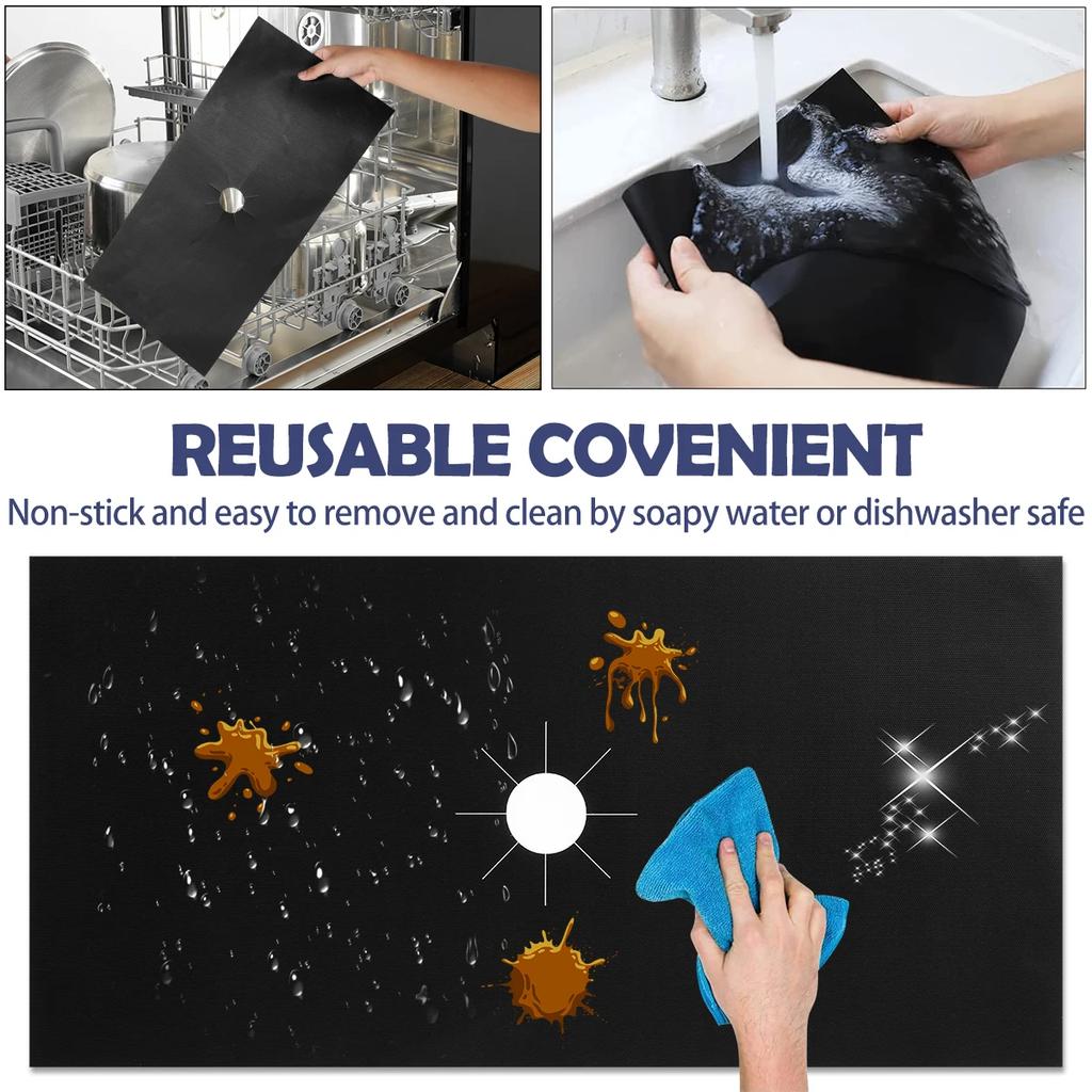 Universal Gas Stove Protectors Induction Cooker Cover Silicone Mat 5-Hole Kitchen Cleaning Anti-dirty Non-stick for Home Kitchen