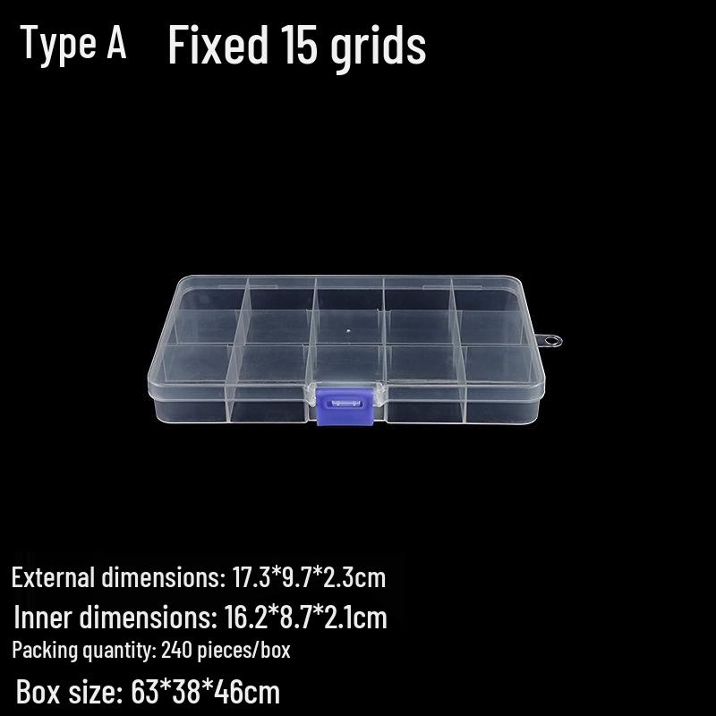 

Прозрачный органайзер с 15 отделениями для хранения бусин, рыболовных крючков, винтов и наклеек для дизайна ногтей