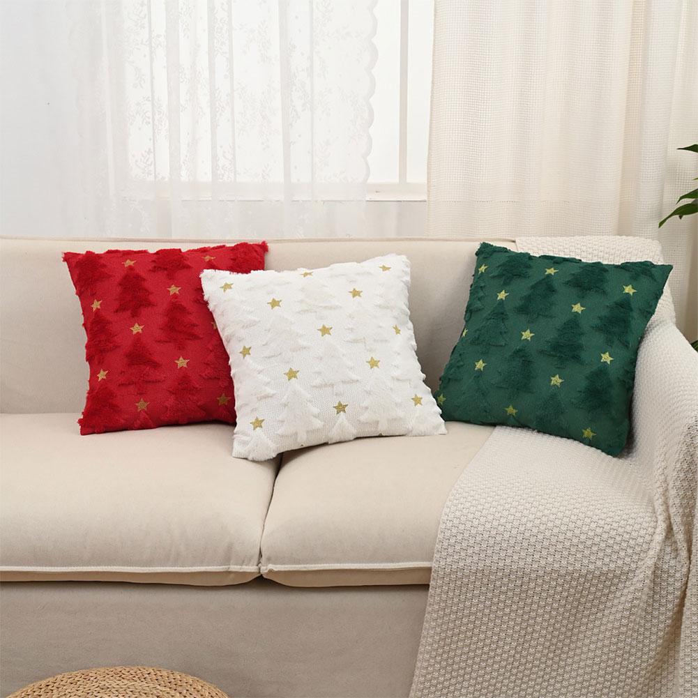 Christmas Tree Decorative Throw Pillow Covers Soft Plush Pillow Cases for Couch Sofa Bed Room Pillowcase Home Decor 45x45cm