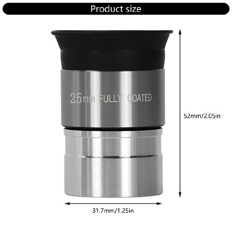 Komfortable Betrachtung 25mm 1,25 Zoll Vollmetall-Teleskopokular Ideal für Astrofotografie Erfassung astronomischer Details