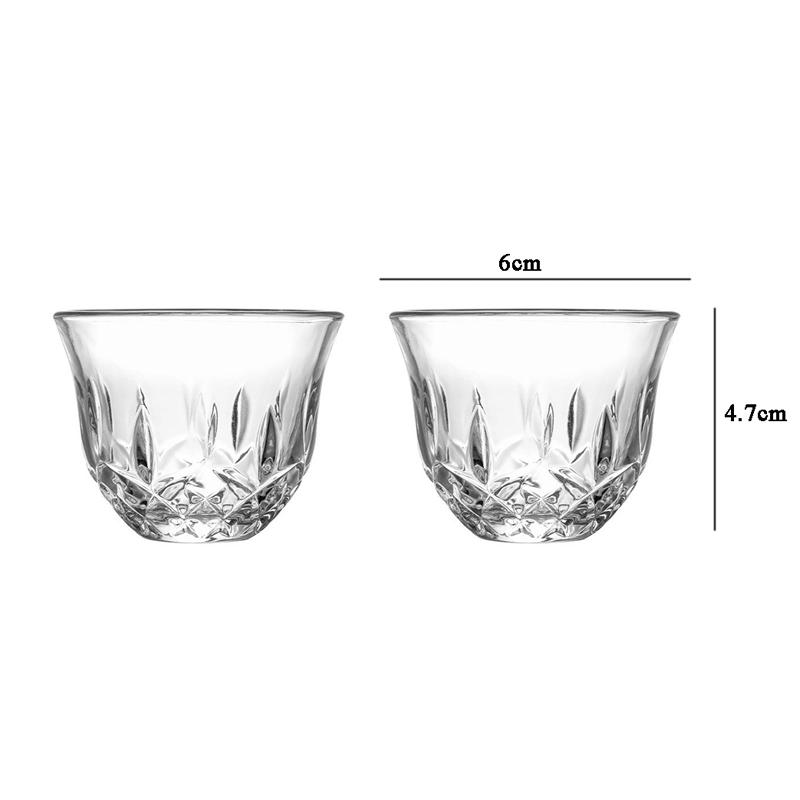 2pcs Sets Creative Kung Fu Tea Cup Transparent Water Cup Personalized Drinkware Small Tea Cup Household Drinking Glasses Gifts