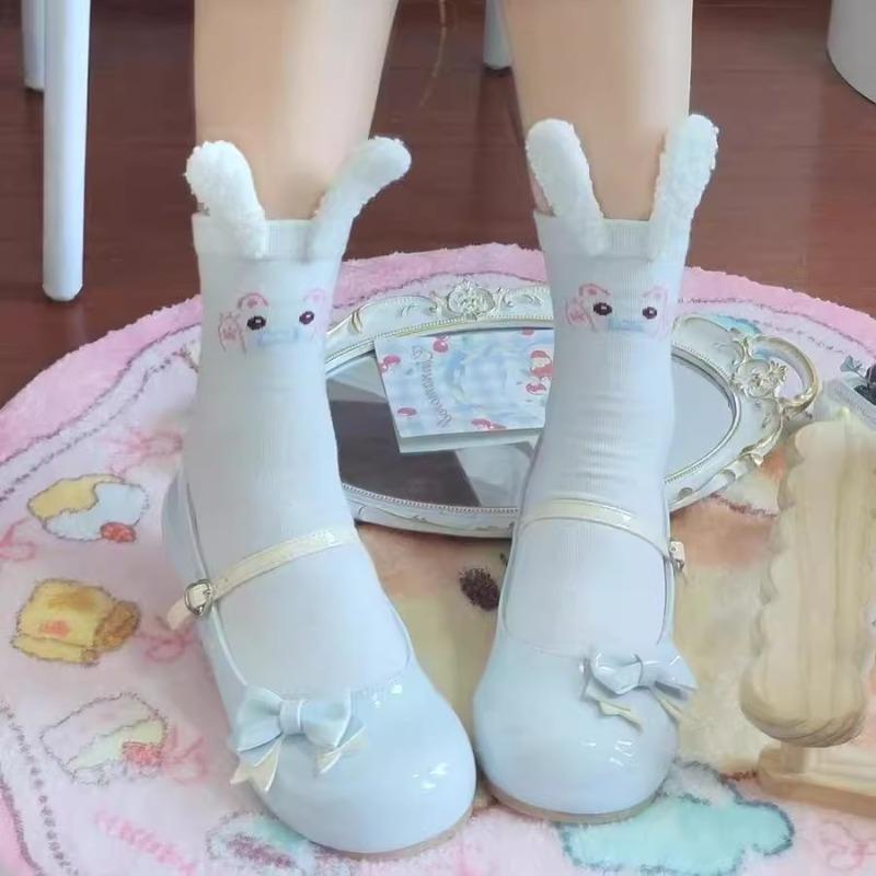 Ladies Autumn and Winter New Lovely Sweet Cartoon Rabbit Ears In Tube Socks