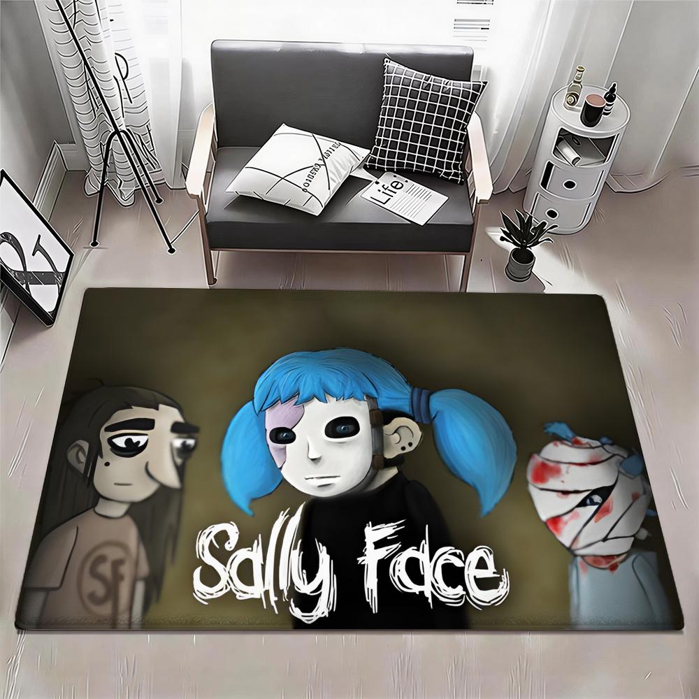 Characters Mystery Game Sally Face Floor Mat Eco Flannel Doormat Non Slip Odorless Indoor Floor Rug Soft Short Plush Home Mat