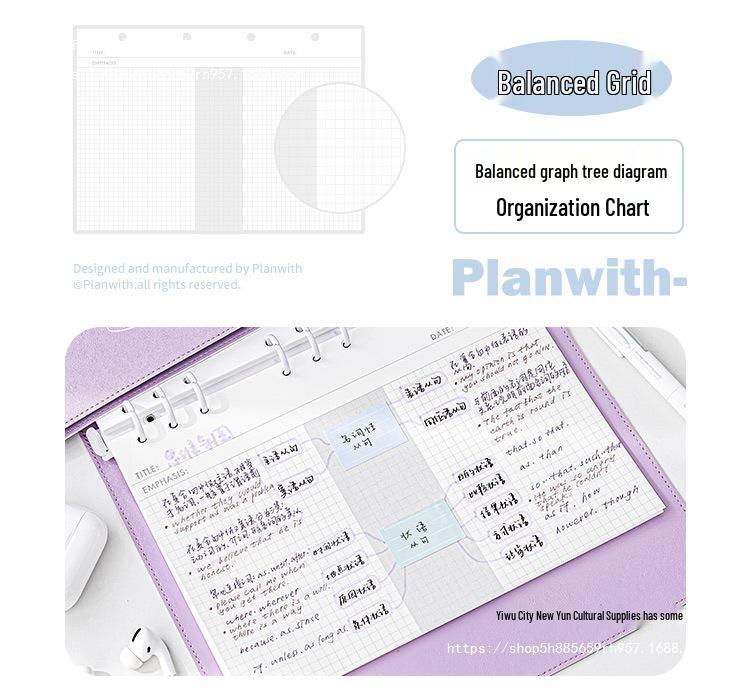 A4 Mind Map Loose-Leaf Binder for Graduate Exams with B5 Refill, Top-Bound Notebook