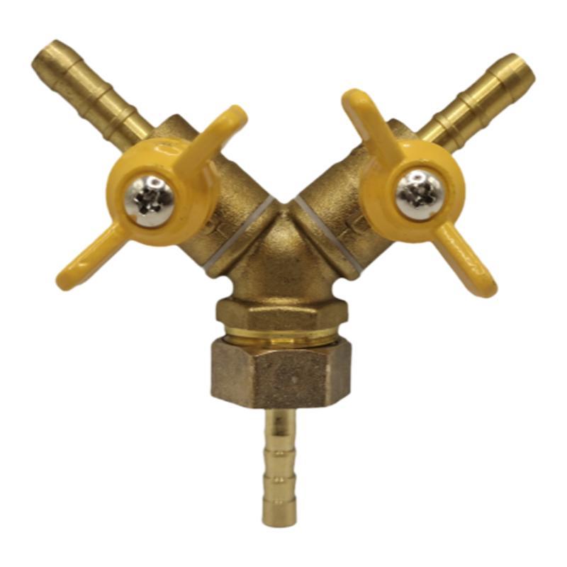 Brass Push-to-Connect Ball Valve Reducing Tee for Water Pipes (Sizes: 6/8/10/12/14/16mm)