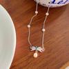Sweet Bow Knot Pearl Necklace for Women's Light Luxury and Popular Design, Girls' Feeling Neckwear
