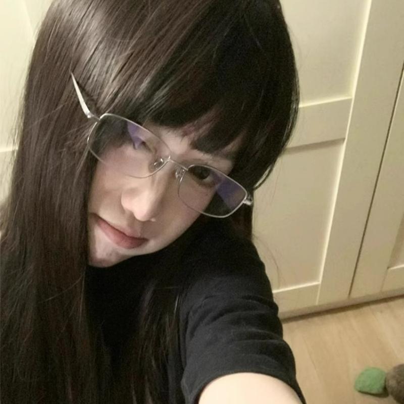 Harajuku Y2K Vintage Square Frame Glasses Women Men Metal Eyewear Blue Light Blocking Clear Reading Glasses