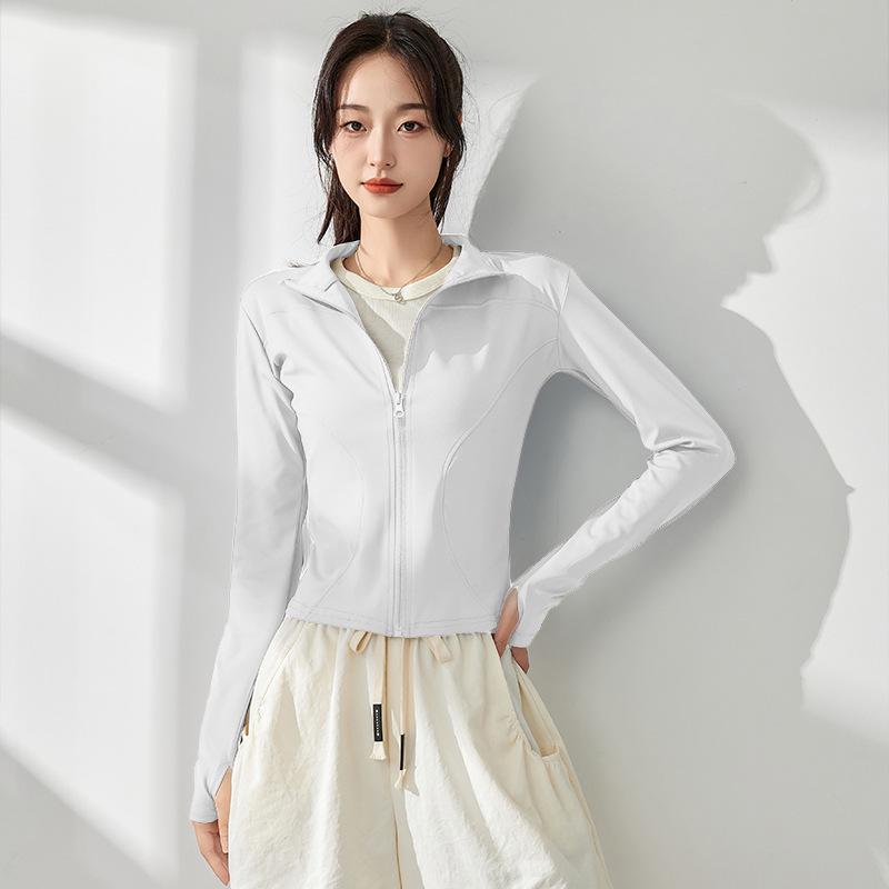 Women's Quick-Dry Yoga Jacket - 2025 Spring/Autumn: Zipper, Stand Collar, Long Sleeve, Fitness Top