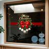 Decorative Christmas Bows for Windows Gold Merry Window Clings, PVC Decals Holiday Seasonal Home Decorations Glass Decor, Waterproof Removable
