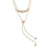 Yhpup Collana Lunga a Catena Doppia con Pendente a Frange in Zirconia Cubica Delicata Acciaio Inossidabile Gioiello Raffinato Regalo per Donna