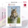 Maine Coon and grassland Pattern  3pcs 100% Round Full Drill 5D DIY Diamond Painting Embroidery Cross Stitch Rhinestone Décor