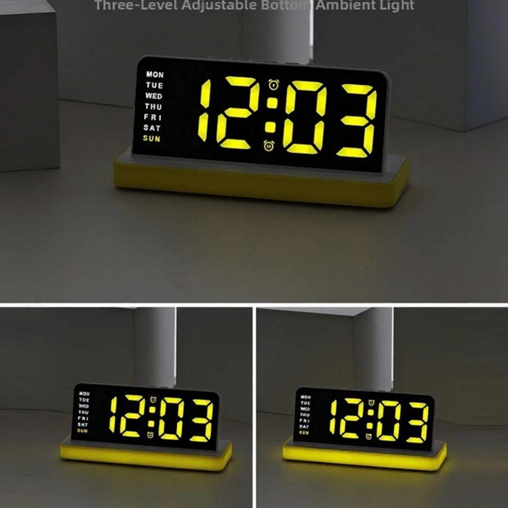 Adjustable Brightness Digital Alarm Clock Large Screen Table Clock LED Electronic Clock  Home Use