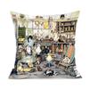 Creative Cute Cat Design Double-Sided Printed Pillow Cover Short Plush Suitable Living Rooms Bedrooms Sofas Throw Cushion Cover