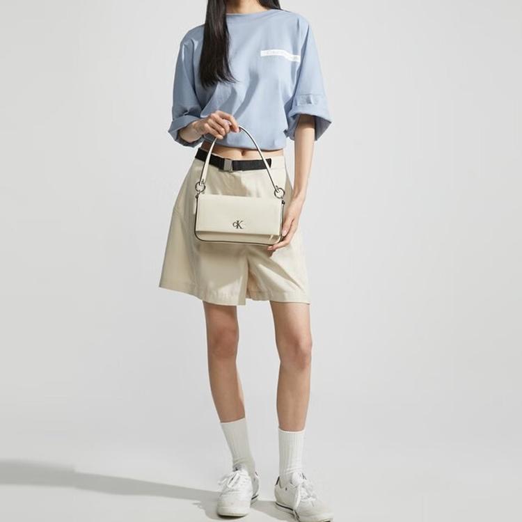 New CALVIN KLEIN Synthetic Material Envelope Bag, Handbag, Shoulder Bag Women's Milk DH3458-265