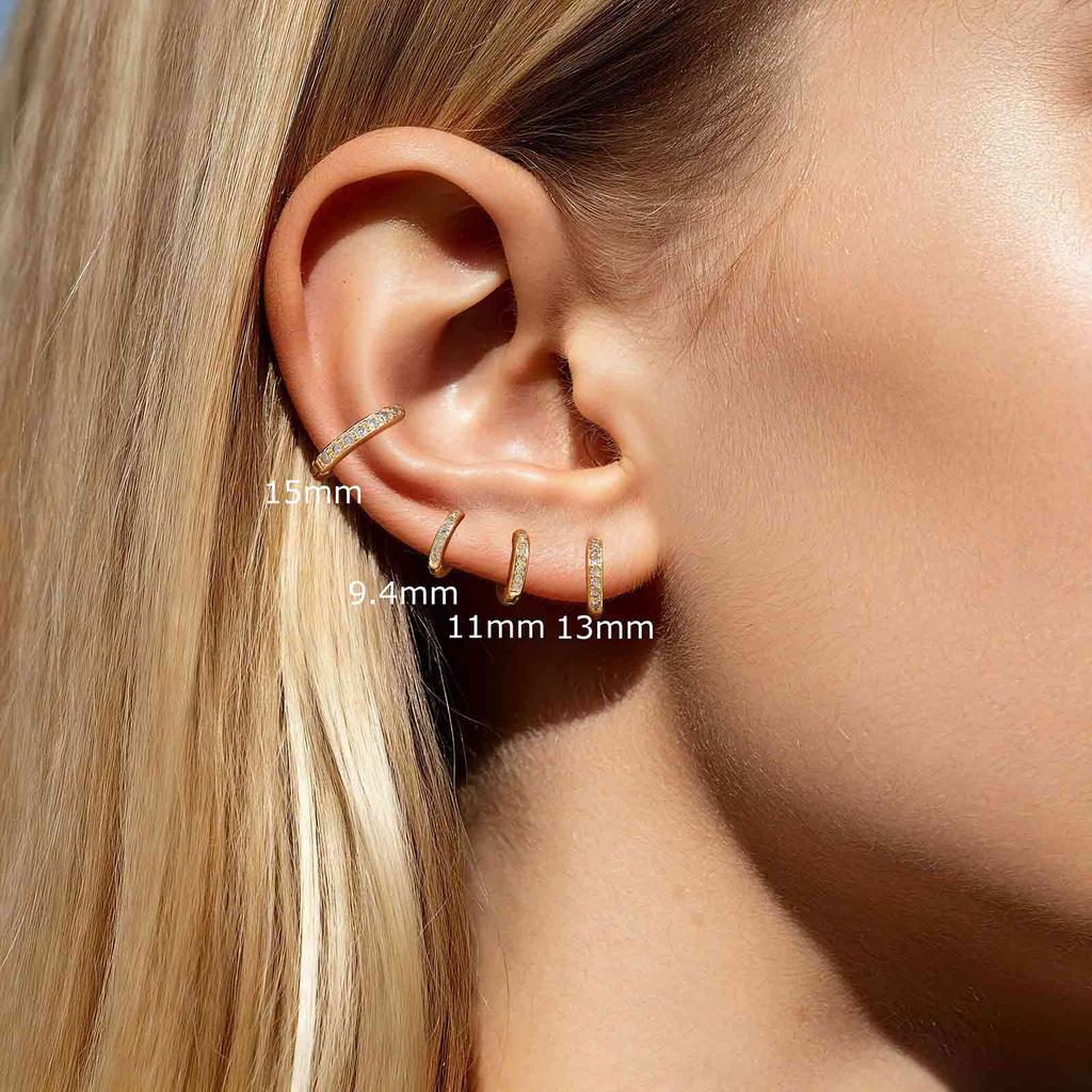 Exquisite Minimal Cubic Zircon Hoop Earrings, Metal Small Huggie Earrings for Women, Hypoallergenic Fashion Piercing Jewelry