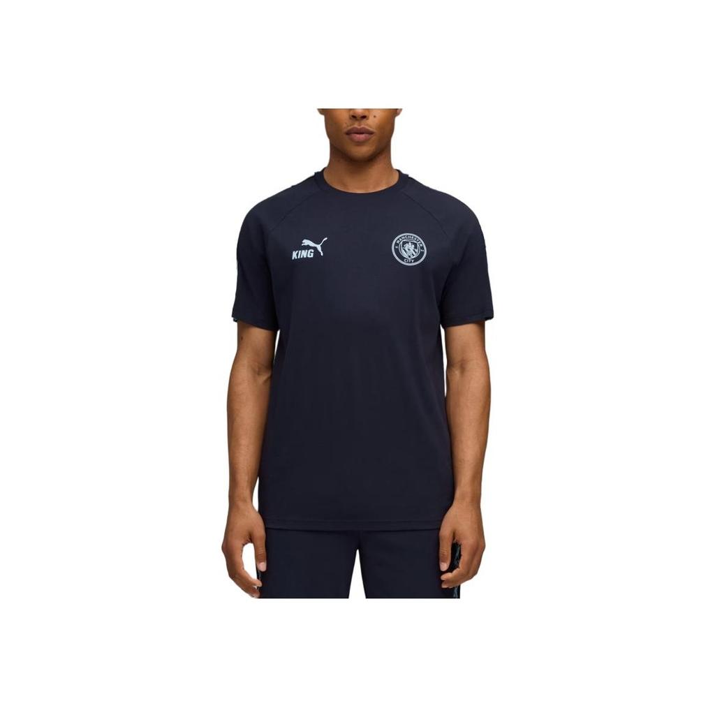 Puma Manchester City SS25 King Series Breathable Comfortable Sports Football Short Sleeve T-Shirt Men Tops Deep-Navy-Blue 782697-06
