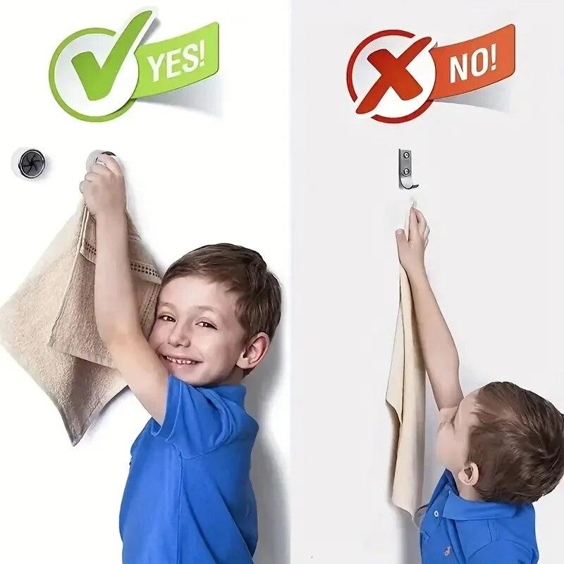 Ronde handdoekstekkerhouders Wandgemonteerde theedoekhanger Badkamer zelfklevende handdoekhaken Keukenvaatdoekopslagclips