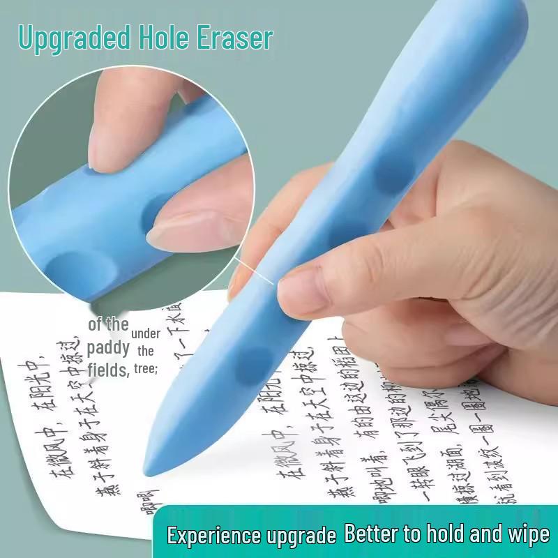 Heat-Erase, Dust-Free Eraser with Holes – Durable, Non-Crumbling Design for Students
