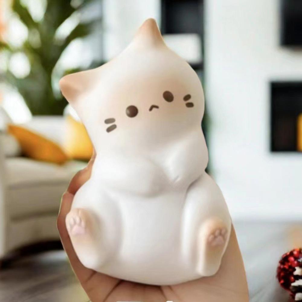 

1 Pc Extrusion Kitten Toy with Pinch Music Feature - Slow Rebound Foam Decompression Toy білий