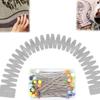 Silicone Hemmer with Metal Needles & Box, Heat-Resistant Hem Sewing Ruler,Bendable and  Hemming Tool for Shirt Necklines, Tails