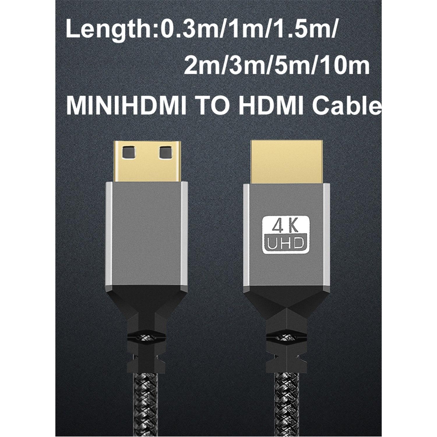 

Нейлоновый кабель MINI HDMI-HDMI HDMI2.0 MINIHDMI Male A Male 4K 60HZ HD 1080P адаптер-конвертер 1M 2M 3M 5M 10M проводная ТВ-камера 1m