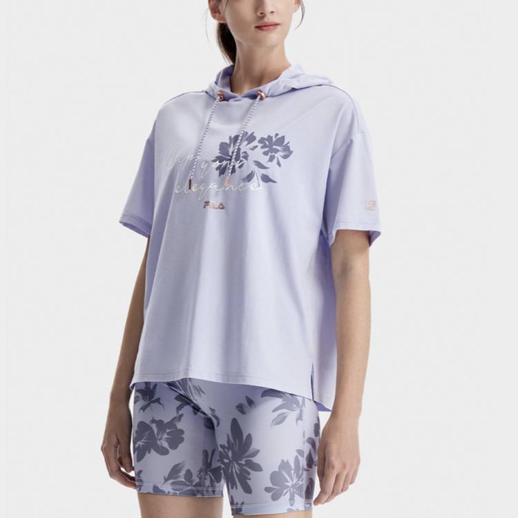 New FILA Latte Girl 3.0 Drop Shoulder Sleeve T Shirt Women's Light Taro Purple A11W321118FPR