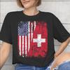 Swiss Switzerland Flag Accessories Unisex T Shirt Pure Cotton Tee Graphic Printed Tshirt Clothing