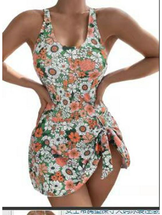 2024 Women's Plus Size Lace-Up Tankini Swimsuit - European & American Beach Vacation Style