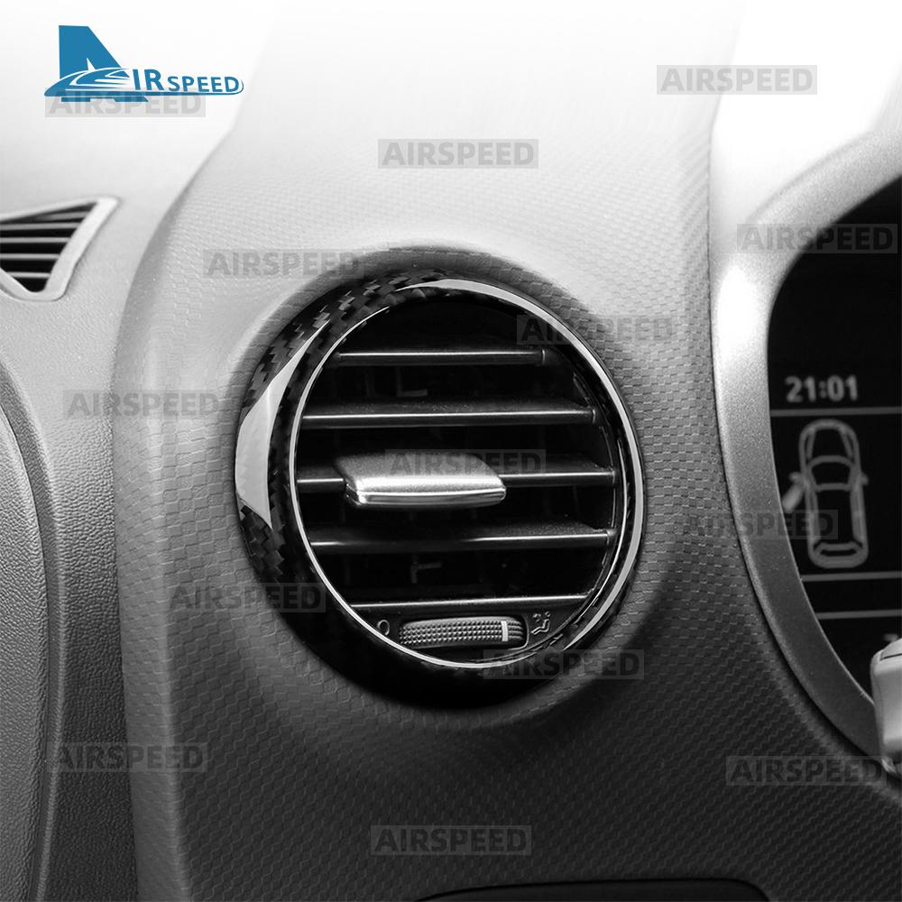 Real Soft Carbon Fiber Sticker For Seat Leon 2005 2006 2007 2008 2009 2010 2011 2012 Car Both Side of Air Outlet Accessories