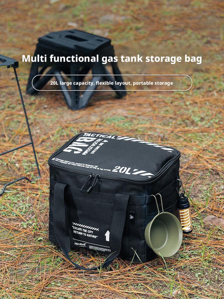 20L Oxford Large-Capacity Outdoor Storage Bag-Crashproof Canister Bag for Camping Cookware & Pot Sets Camping & Picnic Use