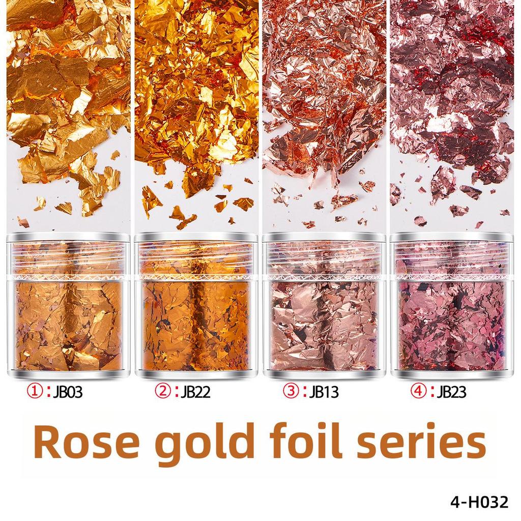 Set di Frammenti di Foglia Oro e Argento Ultra-Sottili per Nail Art