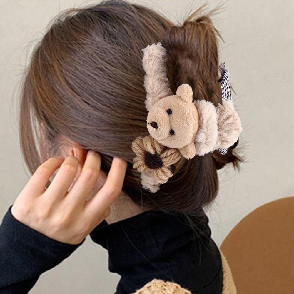 Bathing Flower Headwear Korean Style Crab Clips Hair Accessories Bear Hair Claws Women Hair Clips