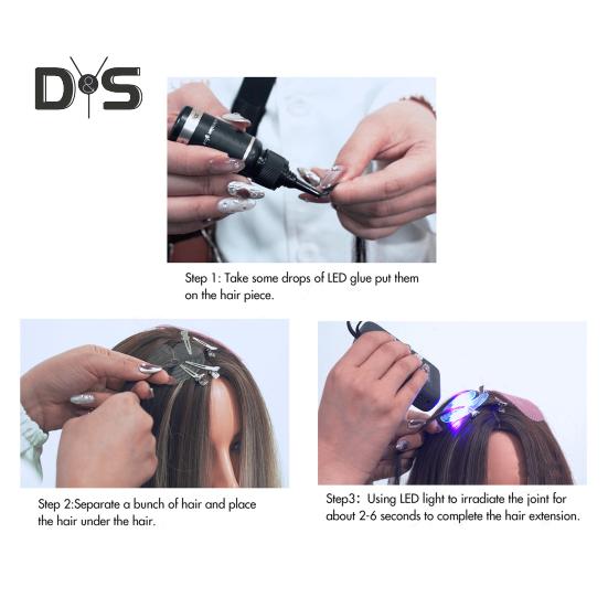 1 Set Hair Extension Tool Kit with 405nm LED UV Light Hair Extension Machine Professional Home Salon Barber Hair Extension Remover Tools