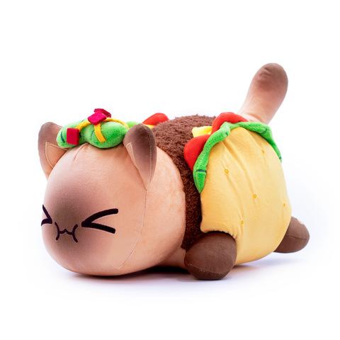 Aphmau Burger Frietjes Kat Pluche Speelgoed Pop Zacht Kussen Schattig Voedsel-Thema Kat Kussen Verzamelaar Kat Pluche 26cm beige