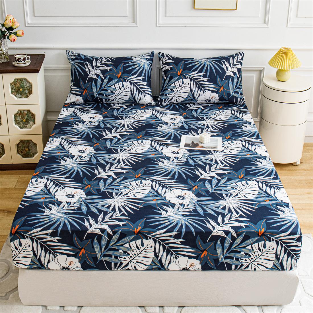 

1 Простыня на резинке с цветочным рисунком, Защитник матраса, Стильная классическая мягкая простыня, Удобное дышащее постельное белье, Украшение для спальни, Гостевой комнаты, 1 шт. простыня на резинке 90*200cm(only sheet)