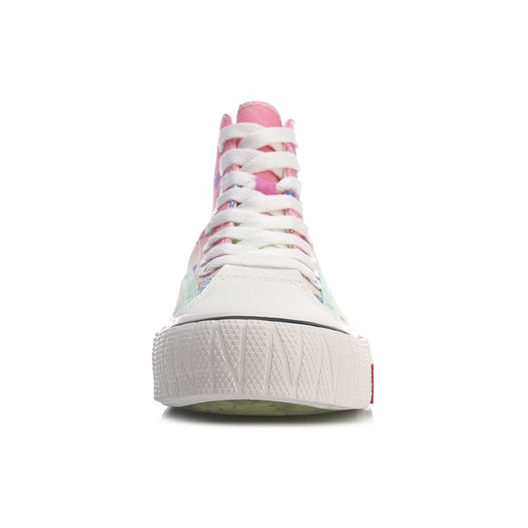 Li Ning Line Friends X  Classic High-Top Canvas Sneakers Women Sneakers Purple Red AGCQ594-2