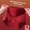 Big Size Ladies Spring and Autumn New Year Red Pure Cotton Antibacterial Crotch High Waist Belly Triangle Briefs