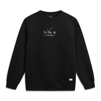 Li Ning DNA Series Winter Sports Inspired Limited American Retro Casual Fashion Versatile Logo Crew Neck Pullover Sweatshirt Men Sweatshirt AWDWC13-3