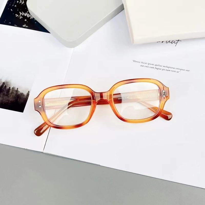 

Винтажные очки Y2k с полной оправой, блокирующие синий свет, женские очки для зрения, модные очки с толстой оправой из ПК для вечеринки оранжевый