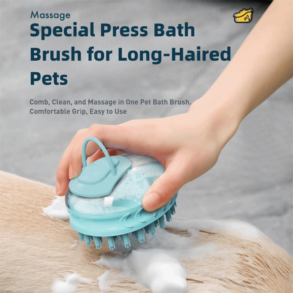 Soothing Massage Pet Shower Comb Soft Silicone Bristles Dog Bath Brush  Grooming Long Short Haired