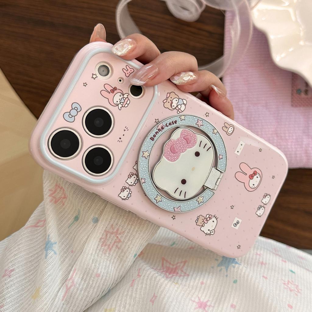 Sweetheart Cat is suitable for Apple devices17promax Phone case iphone16Girly Pink11Soft15Magnetic Bracket13