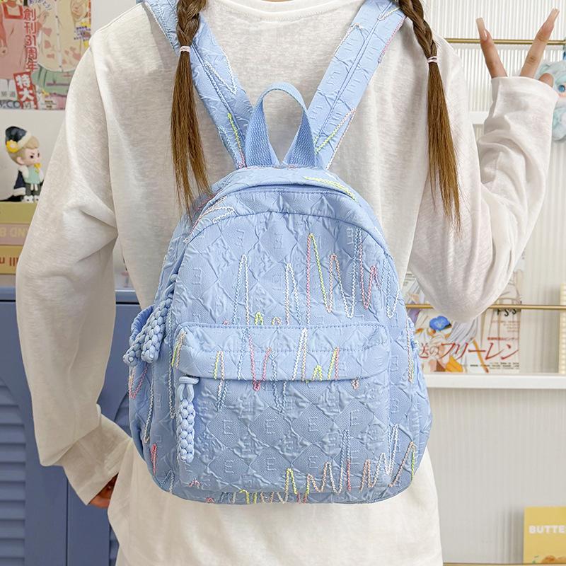 Schoolbag niche bubble grid girl cute versatile small schoolbag going out lightweight small backpack college mommy bag
