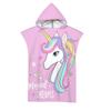 Unicorn Hooded Cloak Pink Quick Dry Large Beach Bath Towel Microfiber Wetsuit Adult Child Parent-Child Changing Poncho Bathrobe