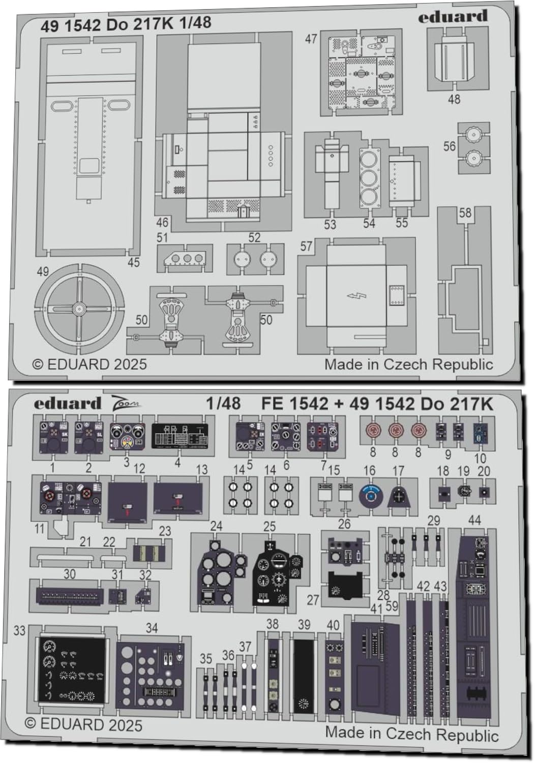 

Eduard 1/48 Do217K Etching Parts (for ICM) Plastic Model Kit EDU491542 (Airplane)