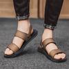 Non-slip Open-toe Sandals Mens Slip on Shoe Men's Slippers Summer New Sandals Men Leather Sandals Adult All-match Beach Shoes
