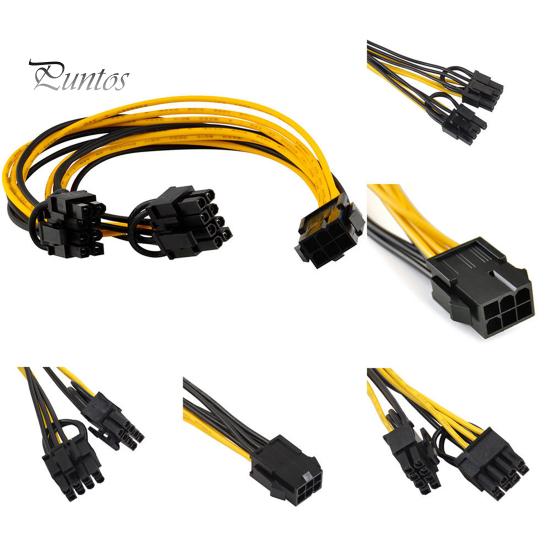 Portable Cable PCI-E 6-pin to 2x 8-pin GPU Graphics Video Card Extension Cord Power Splitter PCI Express