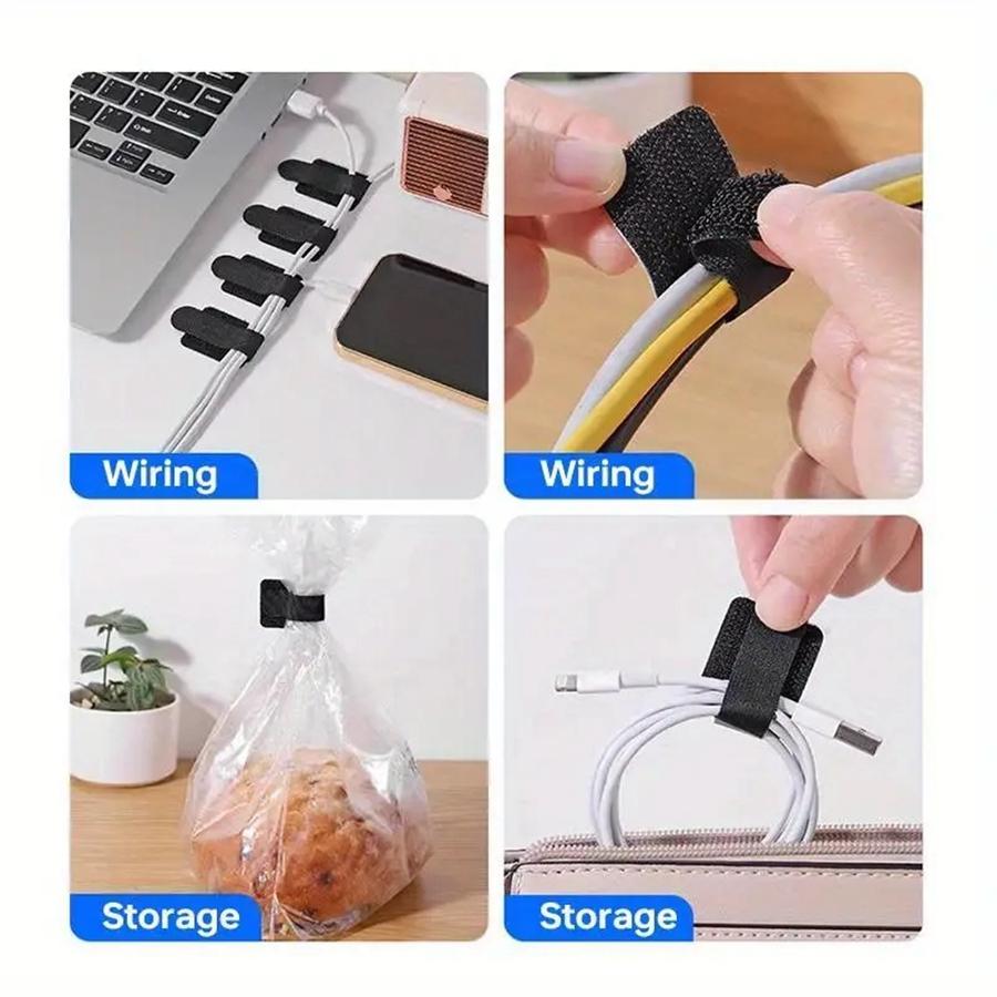 10/20Pcs Releasable Cable Organizer Ties Mouse Earphones Wire Management Nylon Cable Ties Reusable Loop Hoop Tape Straps Tie