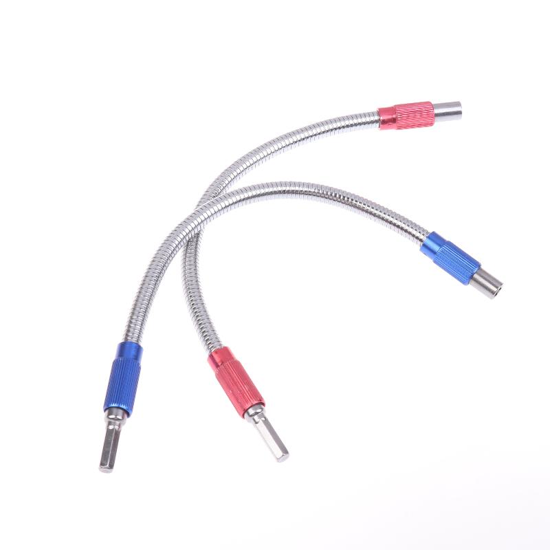 Tige d'extension flexible coudée pour foreuseuse, 300 mm de long, avec tête articulée élastique, queue hexagonale 1/4", extension rapide flexible pour tournevis