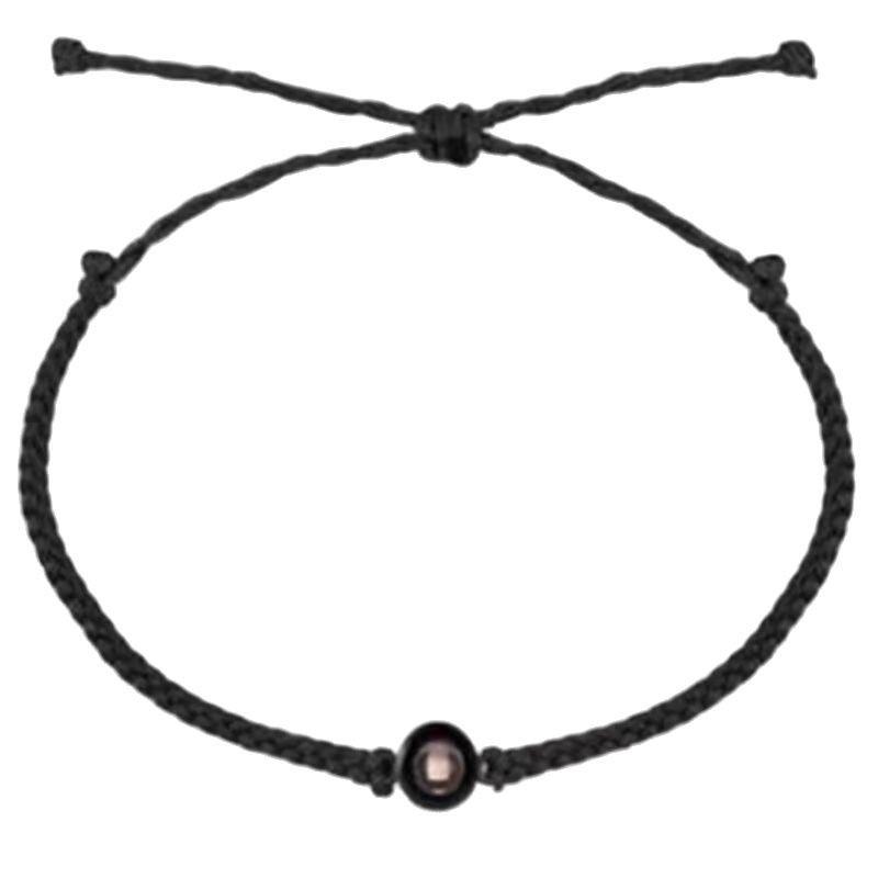 Handmade Woven Stainless Steel Bracelet with Custom Photo and 'I Love You' In 100 Languages Projection